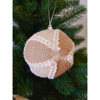 Новорічні кулі золоті з декором Ø80мм, ціна за набір 3 шт (SH245)